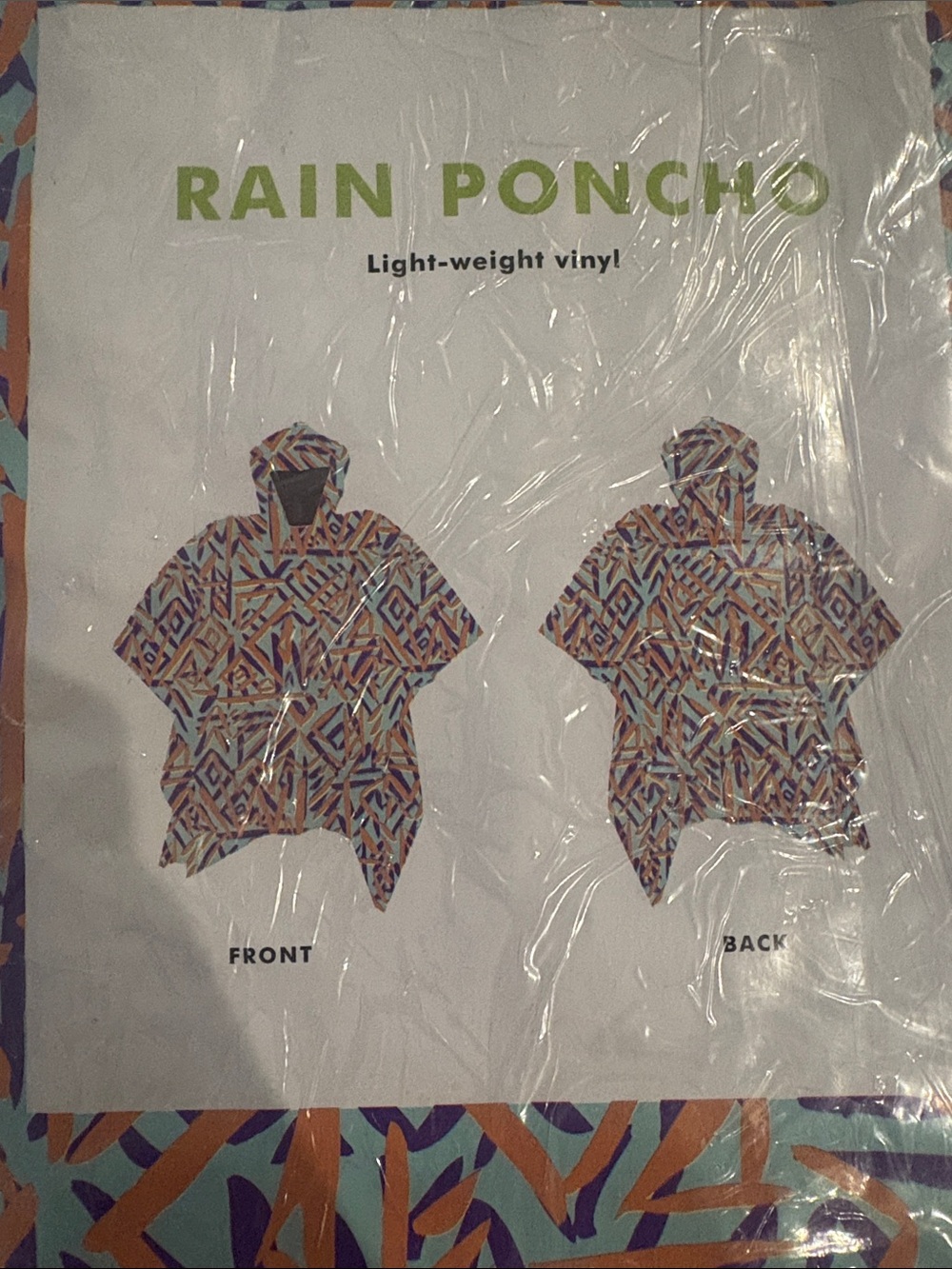 Urban Outfitters Multicolor Geometric Rain Poncho